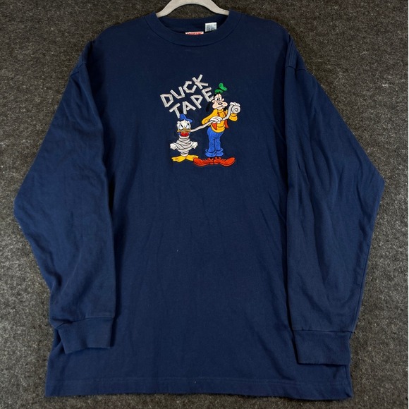 Mickey Inc Other - Vintage 90s Mickey Goofy Donald Duck Tape Shirt Mens XL Blue Cartoon Long Sleeve